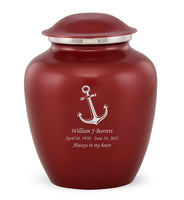 Custom Engraved Crimson Elite Grace Cremation Urn - IUGR300