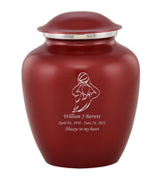 Custom Engraved Crimson Elite Grace Cremation Urn - IUGR300
