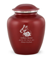 Custom Engraved Crimson Elite Grace Cremation Urn - IUGR300