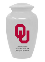 Fan Series - University of Oklahoma Sooners White Memorial Cremation Urn - IUUOK101