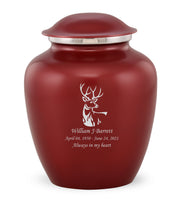Custom Engraved Crimson Elite Grace Cremation Urn - IUGR300