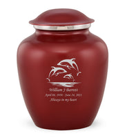 Custom Engraved Crimson Elite Grace Cremation Urn - IUGR300