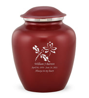 Custom Engraved Crimson Elite Grace Cremation Urn - IUGR300