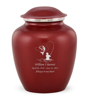 Custom Engraved Crimson Elite Grace Cremation Urn - IUGR300