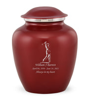 Custom Engraved Crimson Elite Grace Cremation Urn - IUGR300
