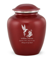 Custom Engraved Crimson Elite Grace Cremation Urn - IUGR300