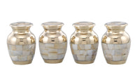 Set of 4 Elite Mother of Pearl Brass Cremation Keepsakes - IUET116-KS4