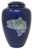 Mother of Pearl Shell Art Blue Bass - IUFM101