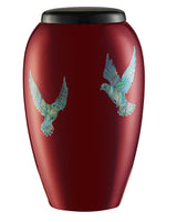 Mother of Pearl Shell Art Maroon Pearly Doves - IUFM113-Maroon