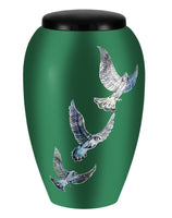 Mother of Pearl Shell Art Green Sacred Dove - IUFM115-Green