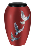 Mother of Pearl Shell Art Maroon Sacred Dove - IUFM115-Maroon