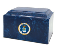 Military Series - United States Air Force Cultured Marble Cremation Urn, Prussian Blue - IUMI144