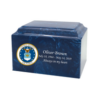 Military Series - United States Air Force Cultured Marble Cremation Urn, Prussian Blue - IUMI144
