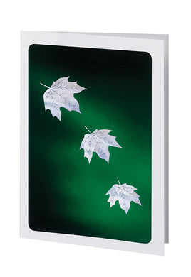Grace Series Green Falling Leaves Acknowledgement Card- STGR112-AK