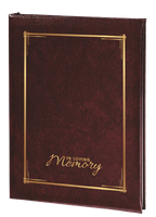 Decorative Frame & In Loving Memory Memorial Guest Book - 6 Ring - STGR105-Burgundy