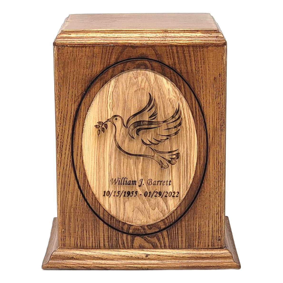 Woodland Oval Dove Cremation Urn Large IUWC301 Infinityurns