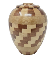 Artistic Infinity Checkered Wooden Urn - IUWDART101