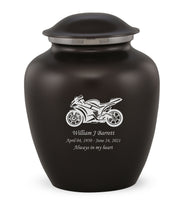 Custom Engraved Charcoal Elite Grace Cremation Urn - IUGR100