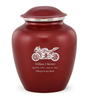 Custom Engraved Crimson Elite Grace Cremation Urn - IUGR300