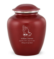 Custom Engraved Crimson Elite Grace Cremation Urn - IUGR300