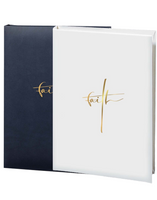Faith Memorial Guest Book - White - 6 Ring - ST8608-BK