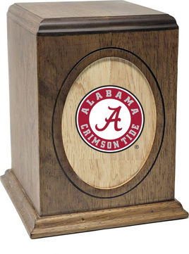 Fan Series - University of Alabama Crimson Tide Seal Memorial Wooden Cremation Urn - WDALB100