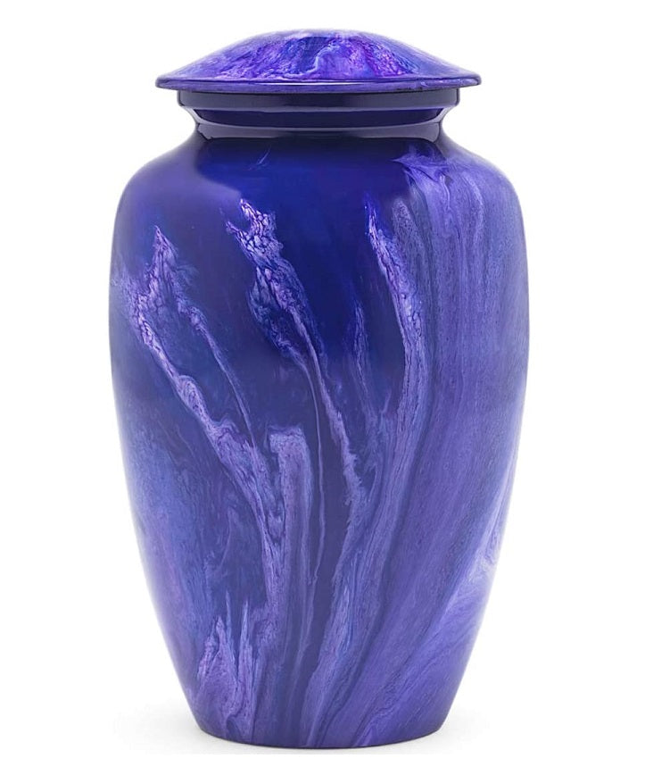 Flowing TieDye Alloy Cremation Urn, Violet IUAL208 Infinityurns