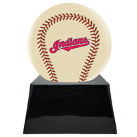 Ivory Baseball Trophy Urn Base with Optional Cleveland Indians Team Sphere