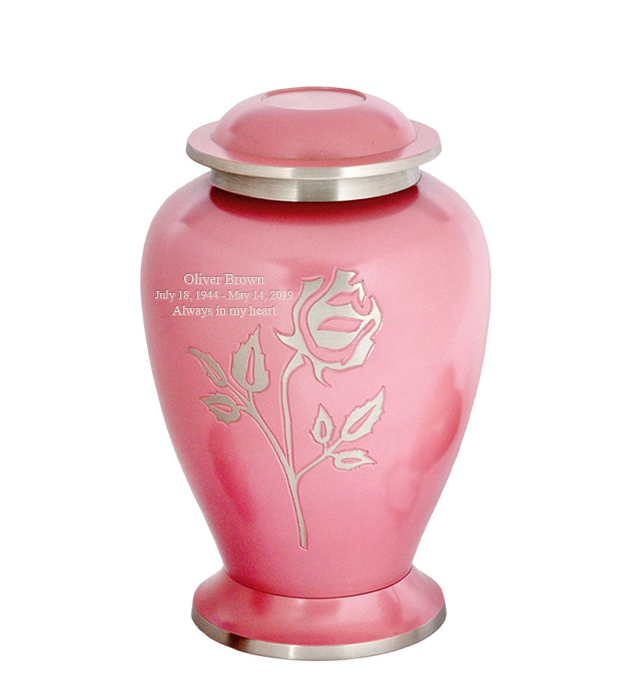 トルコクリスタル　ピンクローズ 置物 ID-150 Flora Series - Pink Pearl Rose Cremation Urn - IUFH100| Infinityurns
