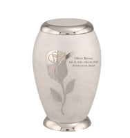 Bouquet Series - White Rose Flat Top Cremation Urn - IUFH126