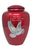Mother of Pearl Shell Art Red Dove - IUFM100