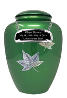 Mother of Pearl Shell Art Green Maple Leaf - IUFM105