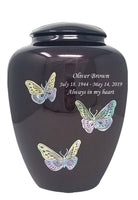 Mother of Pearl Shell Art Burgundy Butterfly - IUFM107