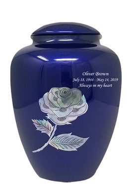 Mother of Pearl Shell Art Blue Rose - IUFM108