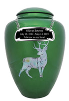 Mother of Pearl Shell Art Green Deer - IUFM110
