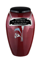 Mother of Pearl Shell Art Burgundy Lilium - IUFM112-Burgundy