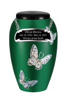 Mother of Pearl Shell Art Green Avian Butterfly - IUFM114-Green