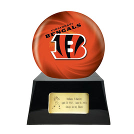Football Trophy Urn Base with Optional Cincinnati Bengals Team Sphere NFL