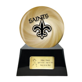 Football Trophy Urn Base with Optional New Orleans Saints Team Sphere NFL