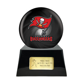 Football Trophy Urn Base with Optional Tampa Bay Buccaneers Team Sphere NFL