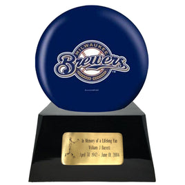 Baseball Trophy Urn Base with Optional Milwaukee Brewers Team Sphere