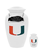 Fan Series - University of Miami Hurricanes White Memorial Cremation Urn - IUMIA100
