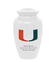 Fan Series - University of Miami Hurricanes White Memorial Cremation Urn - IUMIA100