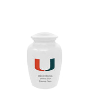 Fan Series - University of Miami Hurricanes White Memorial Cremation Urn - IUMIA100