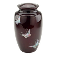 Mother of Pearl Butterfly on Burgundy - IUMOP101