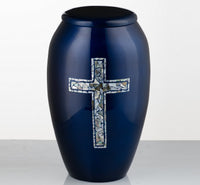 Mother of Pearl Cross on Blue - IUMOP120