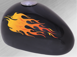 Gas Tank Memorial Urn - IUSP109 - BLK with Flame Decal