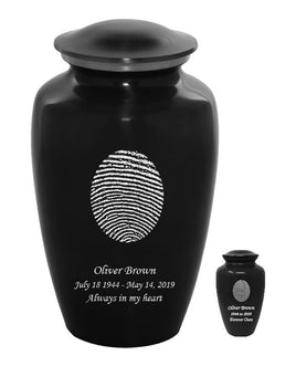 Fingerprint Cremation Urn - Black (IUFIPR100-Black)