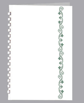 Green Leaf Scroll Leatherette - Visitor Book - 15 Ring - ST8584VR