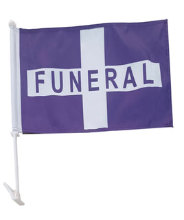Window Clip-On Lead Car Funeral Flag - Purple